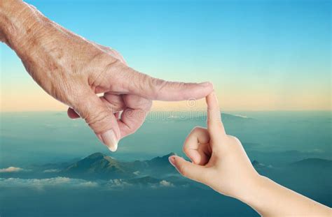 Old Woman Hand Touching A Child S Hand Stock Photo Image Of Relation