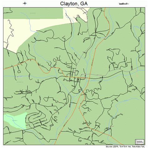 Clayton Georgia Street Map 1316656