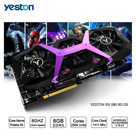 Yeston Radeon Rx 580 Gpu 8gb Gddr5 256bit Gaming Desktop Computer Pc