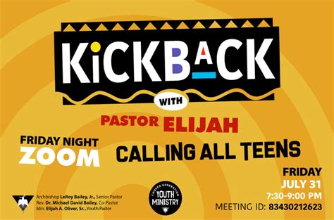 Chosen Generation Youth Ministry Teens Zoom Kickback The First Cathedral