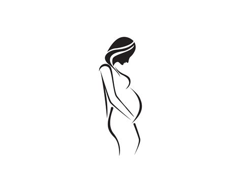 Pregnant Woman Line Art Symbols Template Vector 585464 Vector Art At Vecteezy