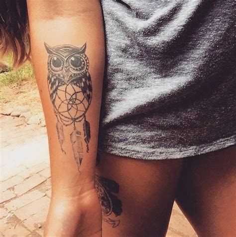 Owl Dream Catcher Cute Owl Tattoo Tattoos Forearm Tattoos