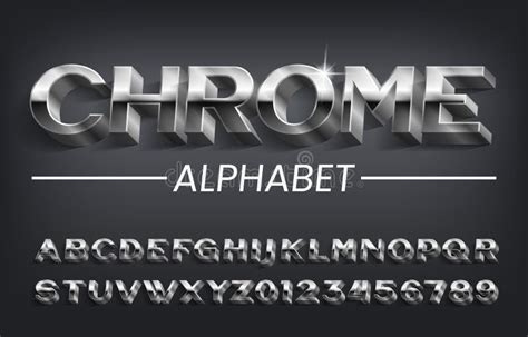 Metallic Chrome Font Stock Illustrations 11478 Metallic Chrome Font