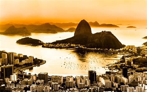 Fonds Décran Brésil Rio De Janeiro La Ville Vue Den Haut Sur La