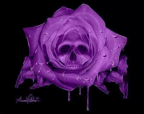 Purple Skull Skull Art Flower Skull Skull