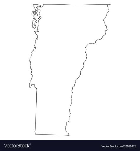 Vermont Vt State Border Usa Map Outline Royalty Free Vector