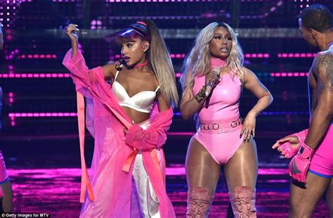 Nicki Minaj And Ariana Grande Simulate Oral Sex Act During Vma Peformance Photosvideo