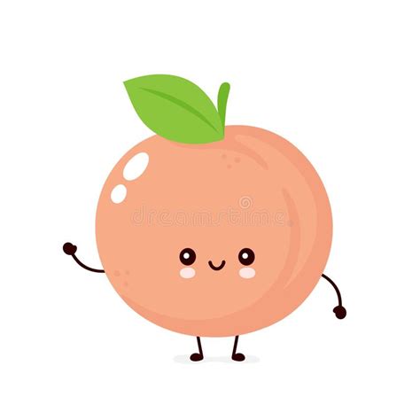 Cute Happy Smiling Peach Vector Stock Vector Illustration Of Healthy