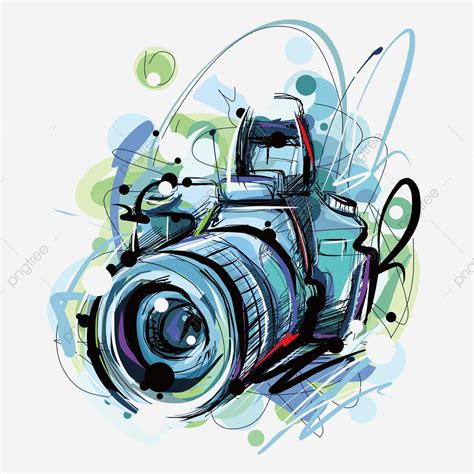 Illustrator Vector Colorful Photography Camera Dslr Camera Sketch