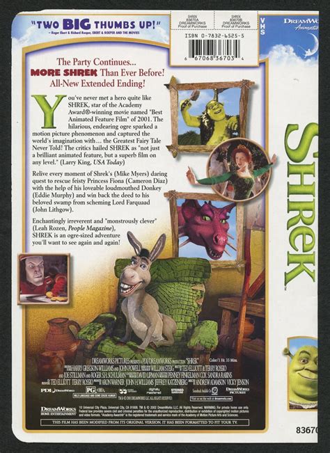 Dreamworks Shrek 2 Vhs