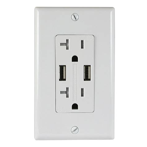 Asi Two 5 Amp Usb Two 20 Amp Ac Wall Outlet And Usb