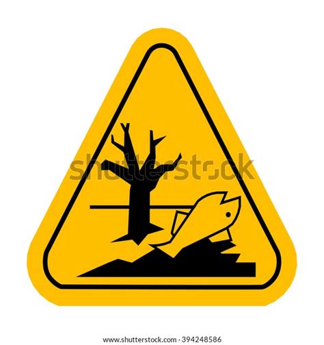 Sign Poisonous Yellow Triangle Dead Fish Stock Vector Royalty Free