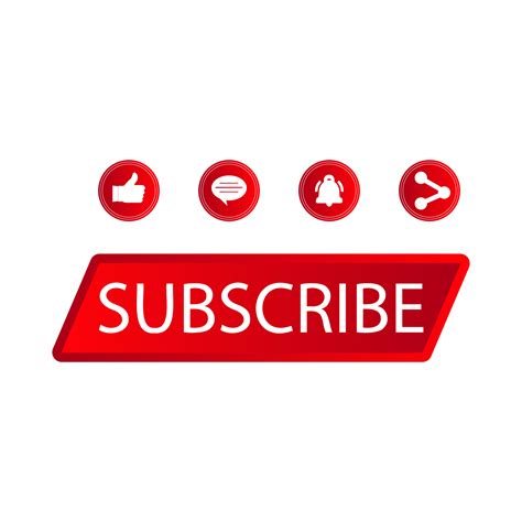Stylish Subscribe Button Collection Png Design Red Color Subscribe