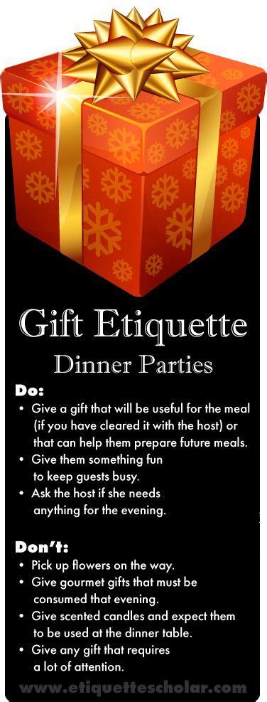 Just because we have to stay away physically doesn't mean we can't get together. Dinner Party Gift Dos and Don'ts - Dinner party guest ...