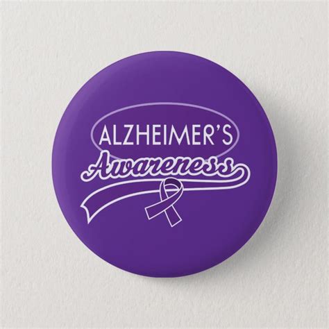 Alzheimers Awareness Ribbon 6 Cm Round Badge Uk