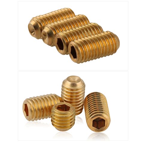 Brass M3 M4 M5 M6 M8 M10 Grub Screws Cup Point Hex Socket Set Screws