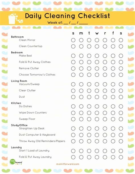 9 Best Images Of Office Cleaning Checklist Free Printable