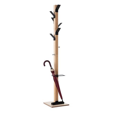 Shop with afterpay on eligible items. Wooden Coat Stand with Black Hooks & Umbrella Holder