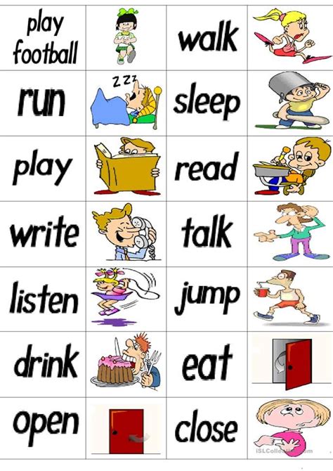 Verbs Dominoes Kids English English Classroom Teaching English