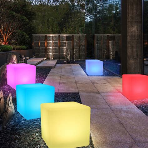 Thrisdar Outdoor Led Illuminated Furniture Cube Chair Bar Light Party