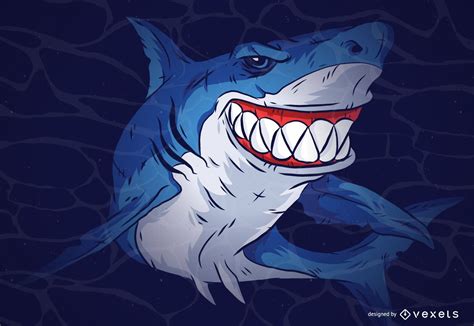 Shark Cartoon Illustration Vector Download