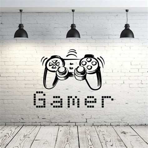 Gamer Wall Decal Vinyl Sticker Decals Game Controllers Gaming Etsy