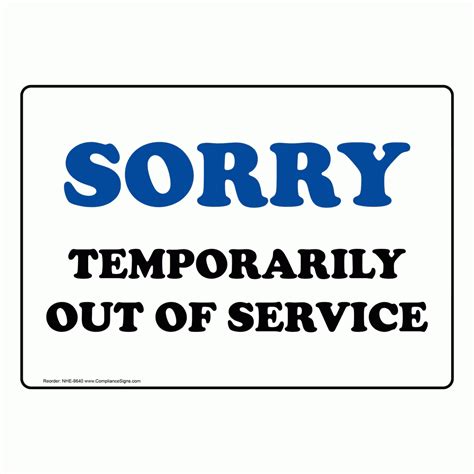 Printable Out Of Service Sign Printable Templates