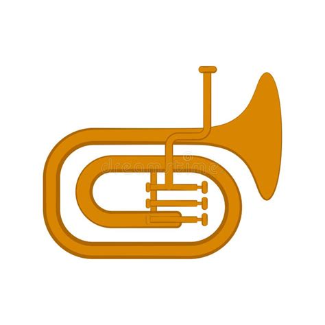 Tuba Icon Flat Cartoon Design Element Musical Object Concept Vector