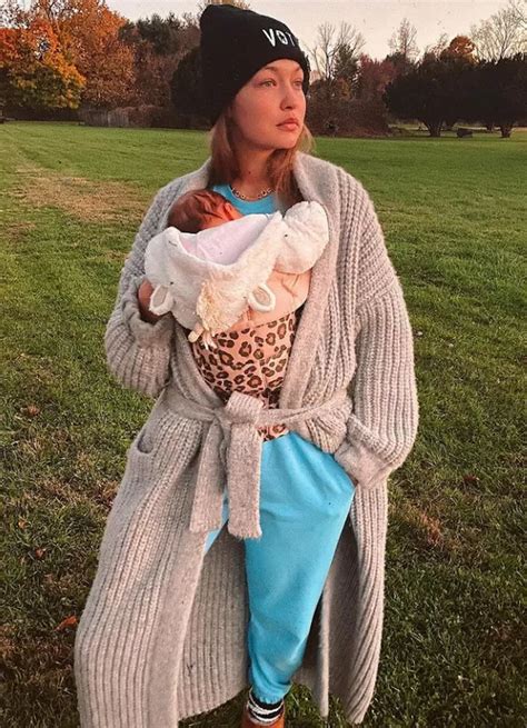 gigi hadid shares adorable new snaps of herself and her bestie two month old daughter ok