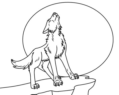 Coloring Wolf Pages Howling Printable Sketch Coloring Page The Best