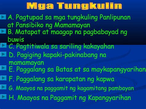 Tungkulin At Karapatan Ng Isang Mamamayang Pilipino