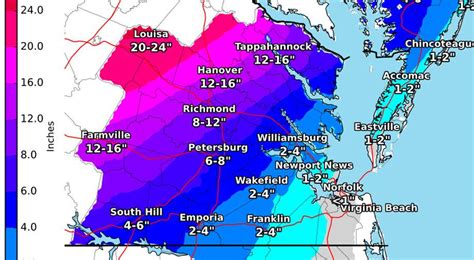 Weather Service Says 7 To 15 Inches Of Snow Forecast For Richmond Area