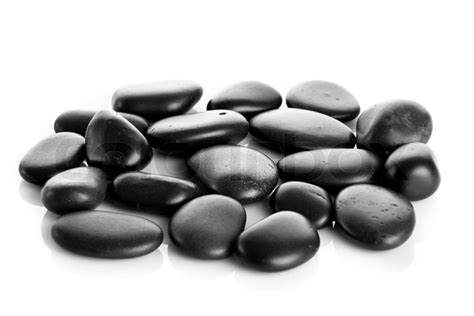 Black Massage Stones Isolated Stock Image Colourbox