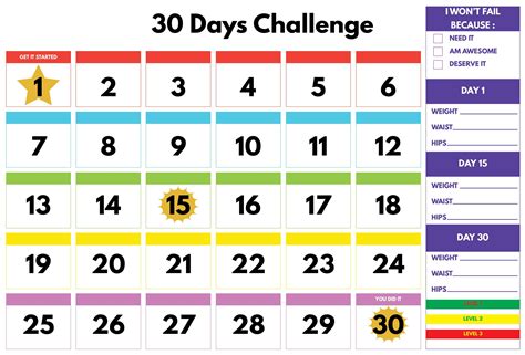 9 Best 30 Day Calendar Printable 30 Day Squat 30 Day