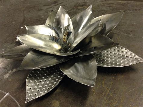 Steel Lotus Flower Metal Art Welded Metal Flowers Metal Art