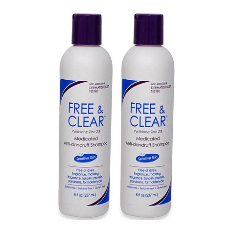 Free And Clear Medicated Anti Dandruff Shampoo 8 Oz 2 Pack Walmart