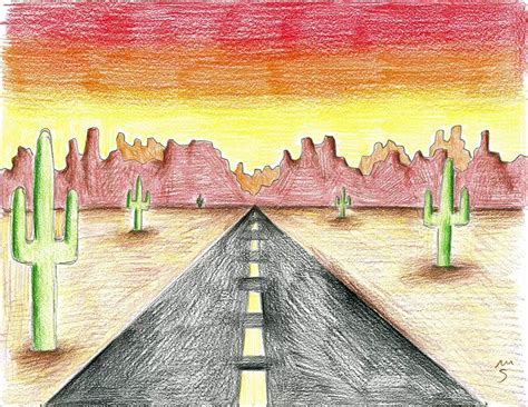 Desert Landscape Drawing At Explore Collection Of