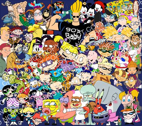 90s Cartoon Characters Drawings Outline