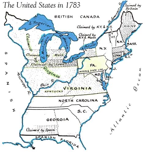 Map Of The United States From The Year 1783 Maps For You