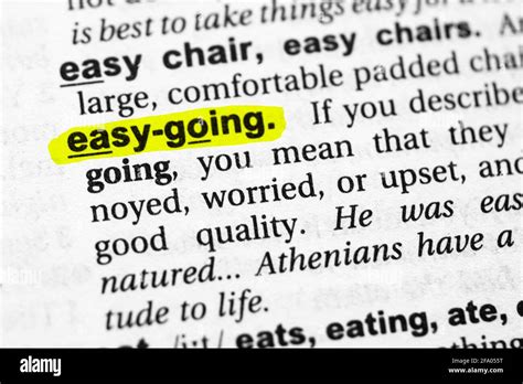 Highlighted Word Easy Going Concept And Meaning Stock Photo Alamy