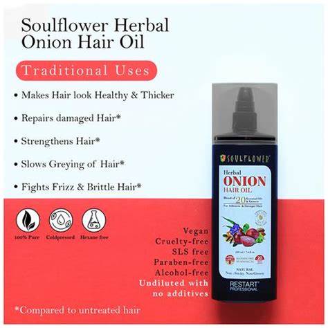 Buy Soulflower 100 Pure Herbal Onion Hair Oil For Silkiness