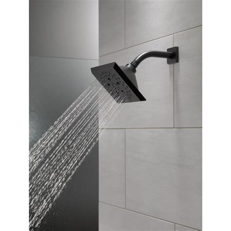 Delta Universal Showering Components Matte Black 5 Spray Rain Shower Head 1 75 Gpm 6 6 Lpm In