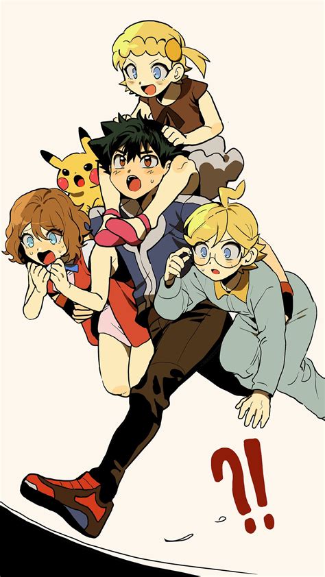 Pikachu Ash Ketchum Serena Bonnie And Clemont Pokemon And 2 More Drawn By Smileball0401