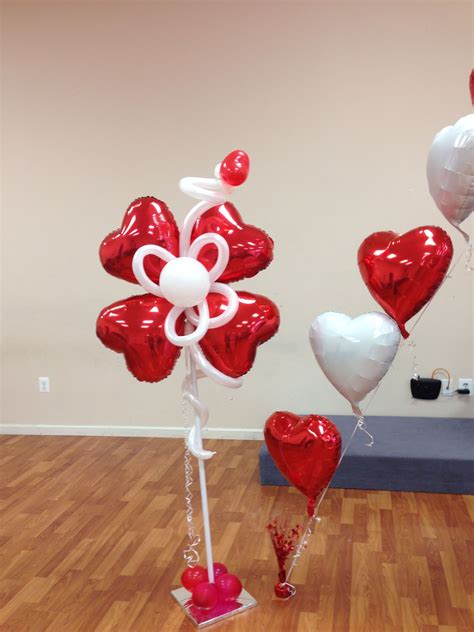 Balloon Hearts Flowers Valentines Balloons Valentine Centerpieces