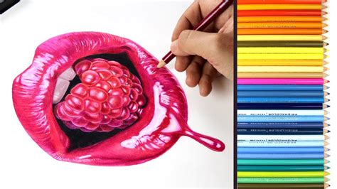 How To Draw Glossy Lips With Colored Pencils