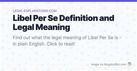 Libel Per Se Definition What Does Libel Per Se Mean