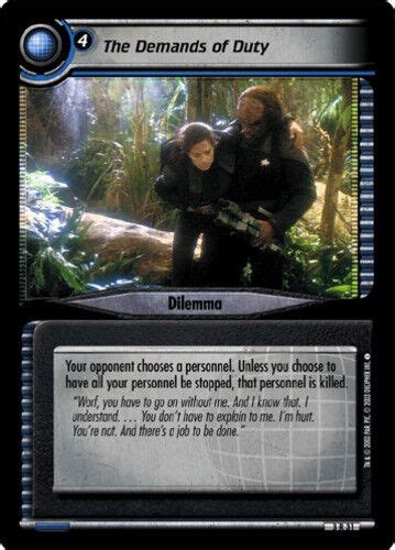 Star Trek 2e The Demands Of Duty Lightly Played Call To Arms Stccg