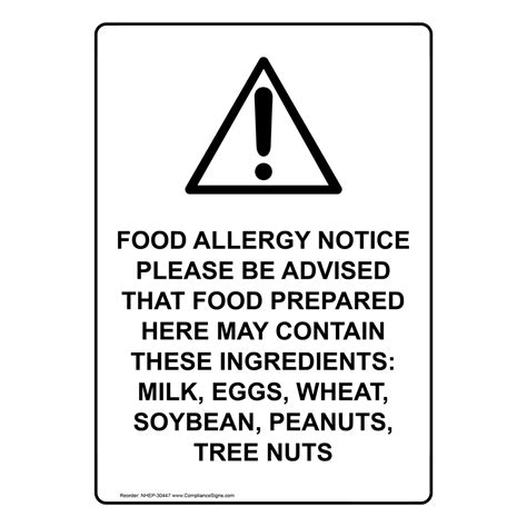 Free Printable Food Allergy Warning Signs