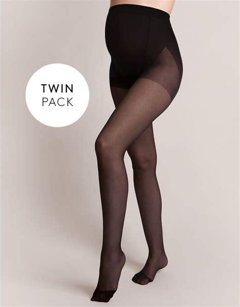 20 Denier Black Maternity Tights 2 Pack Seraphine