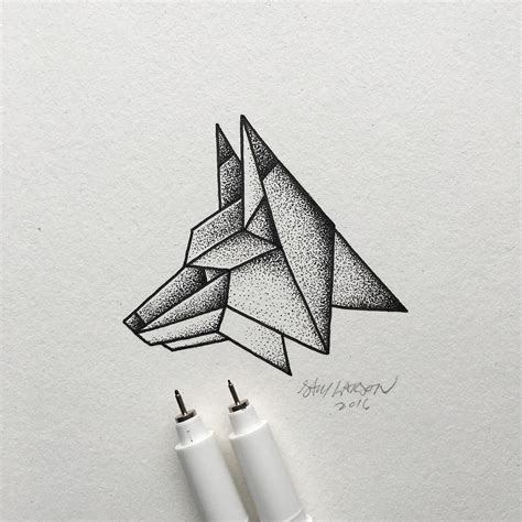Lines And Dots Make Up This Simple Geometric Fox Illustration By